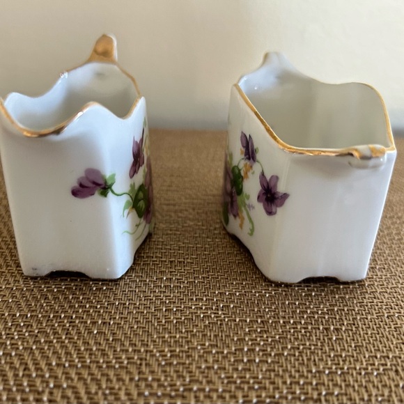 Vintage Norcrest Transferware Miniature Sugar and Creamer Voilet Flowers set, - Picture 7 of 16